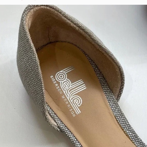 Belle by Sigerson Morrison 7 Silvia d'Orsay Flats Natural Grey Zipper - Picture 4 of 6